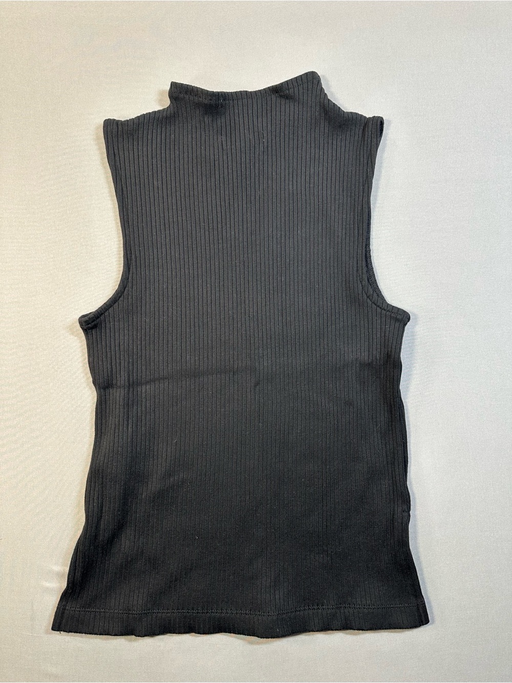 NWT Madewell Side-Slit Mockneck Tank, Ribbed, Black - Womens Small - Picture 7 of 10